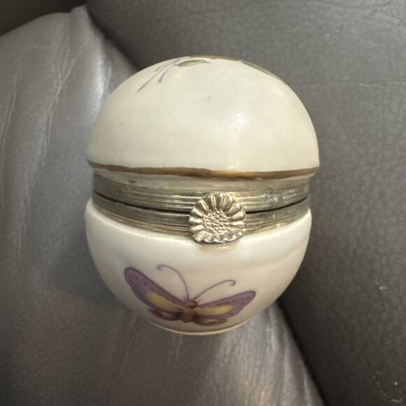 -FIGURINE VTG LEFTON Egg Shaped Trinket Box Made In Japan - Picture 9 of 11